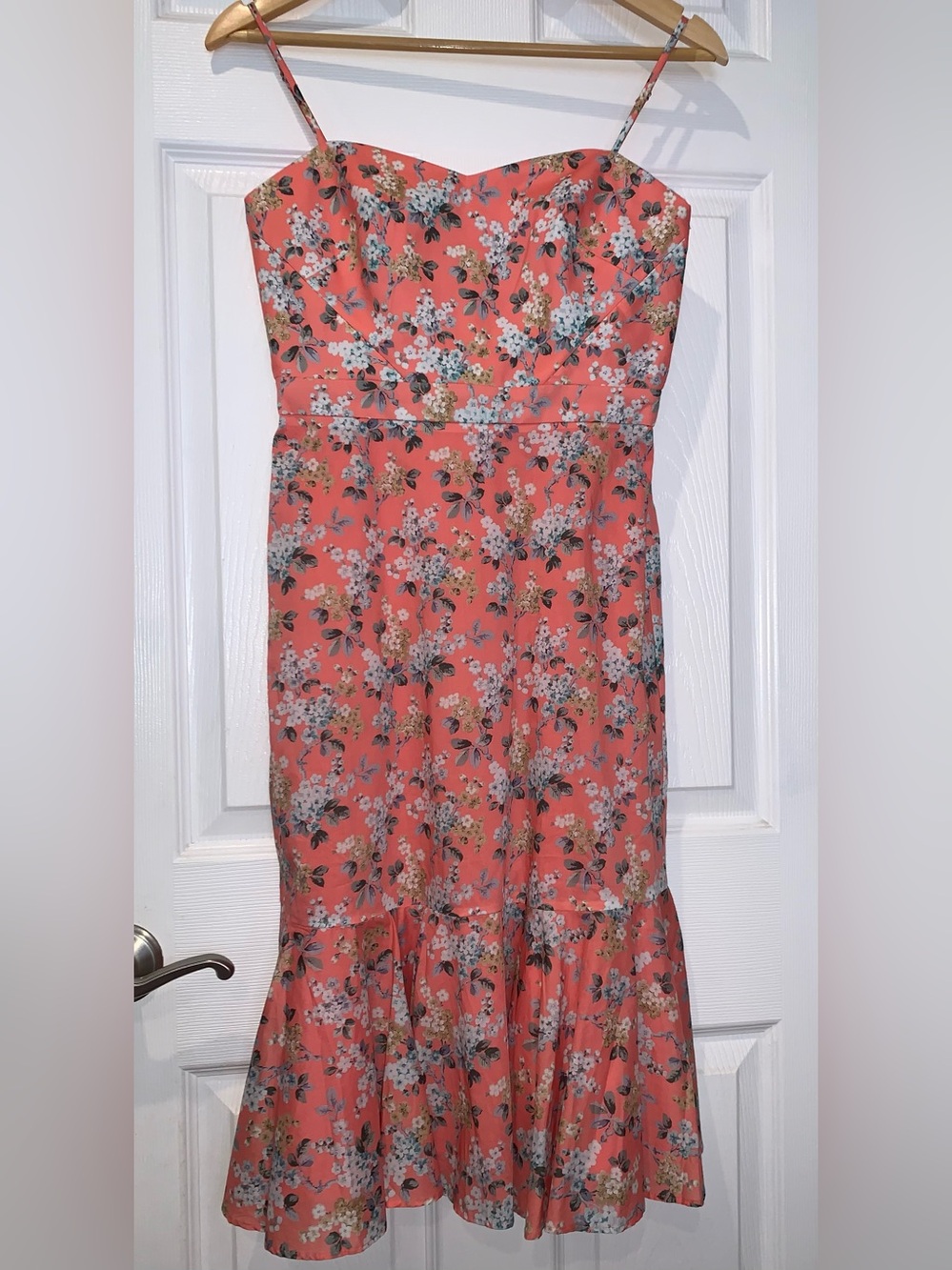 J. Crew Coral Floral Dress, Size 0.